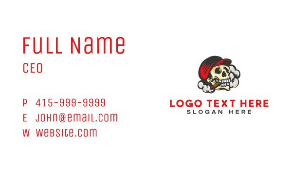 Skull Tobacco Smoker Business Card Design Image Preview