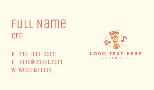 African Drum Sound Business Card Design Image Preview