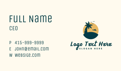 Tropical Beach Adventure Business Card Image Preview