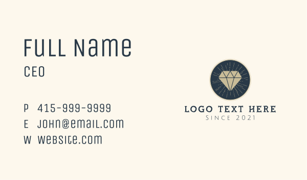 Hipster Diamond Badge Business Card Design Image Preview