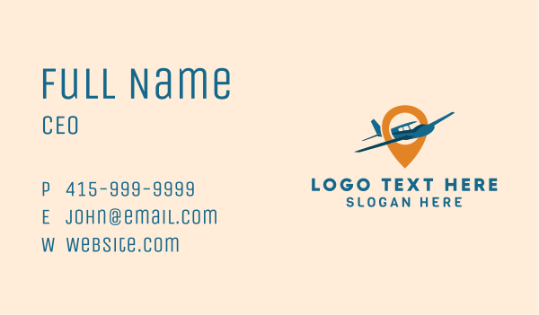 Aircraft Location Pin  Business Card Design Image Preview