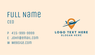 Aircraft Location Pin  Business Card Image Preview