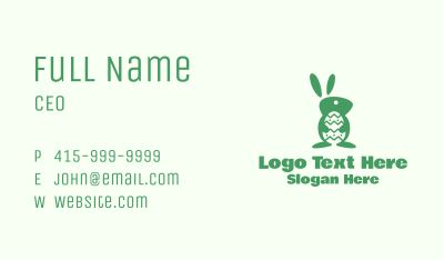 Green Easter Bunny Business Card Image Preview