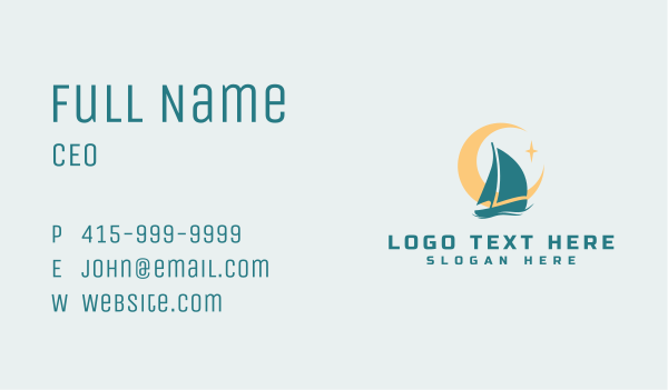 Midnight Boat Sailing Business Card Design Image Preview
