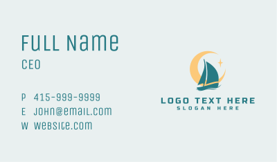 Midnight Boat Sailing Business Card Image Preview