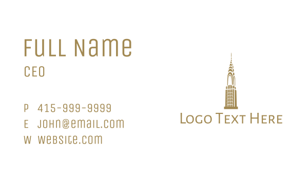 Golden Chrysler Building Business Card Design Image Preview