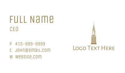 Golden Chrysler Building Business Card