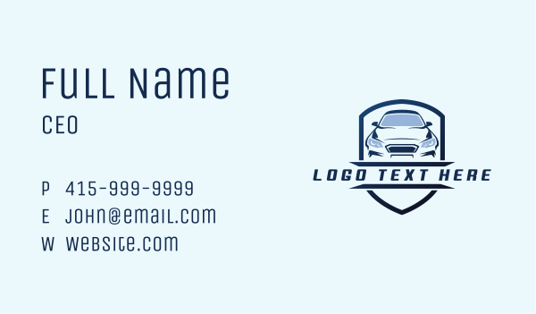 Automobile Sports Car Shield  Business Card Design Image Preview