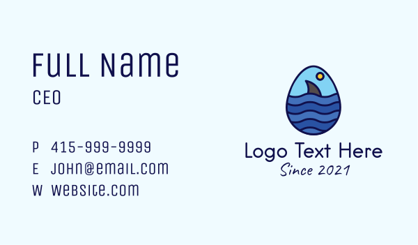 Ocean Shark Egg Business Card Design