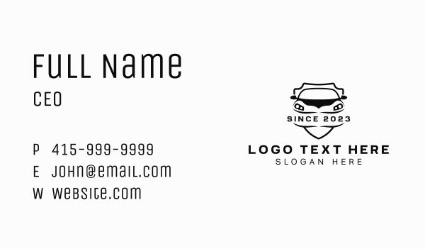 Black Car Shield Business Card Design Image Preview