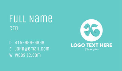 Teal Letter X Business Card