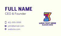 Colorful Number 3 Business Card Design