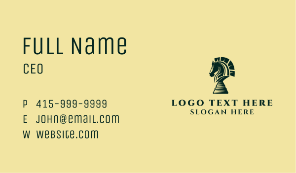 Horse Chess Board Game Business Card Design Image Preview