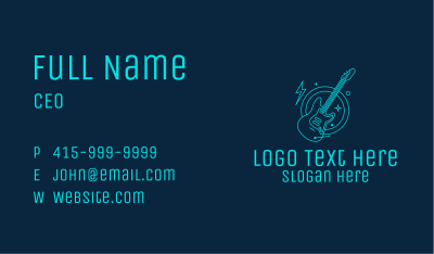 Neon Electric Guitar  Business Card Image Preview