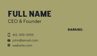 Generic Masculine Wordmark Business Card Image Preview