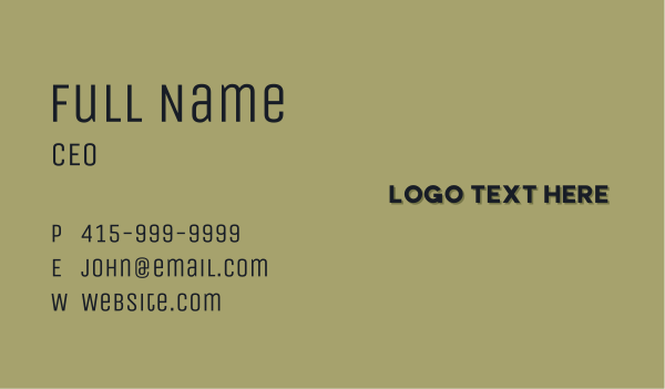 Generic Masculine Wordmark Business Card Design Image Preview