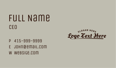 Casual Script Wordmark Business Card Image Preview