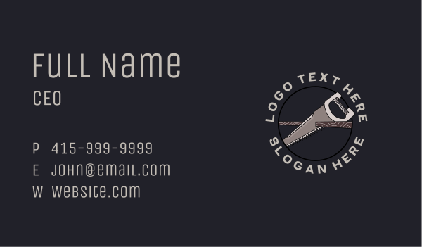 Wood Saw Tool Carpentry Business Card Design Image Preview