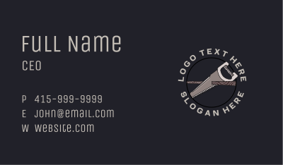 Wood Saw Tool Carpentry Business Card Image Preview