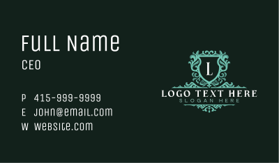 Luxurious Ornamental Shield Business Card Image Preview