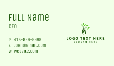 Letter A Leaf Branch Business Card Image Preview