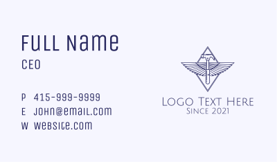 Carpentry Hammer Wings Business Card Image Preview