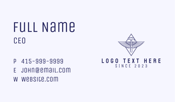 Carpentry Hammer Wings Business Card Design Image Preview
