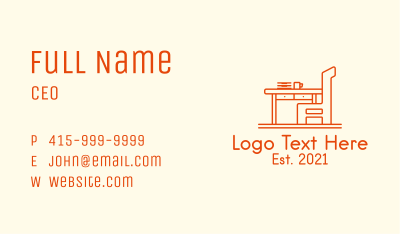 Office Table Chair Business Card Image Preview