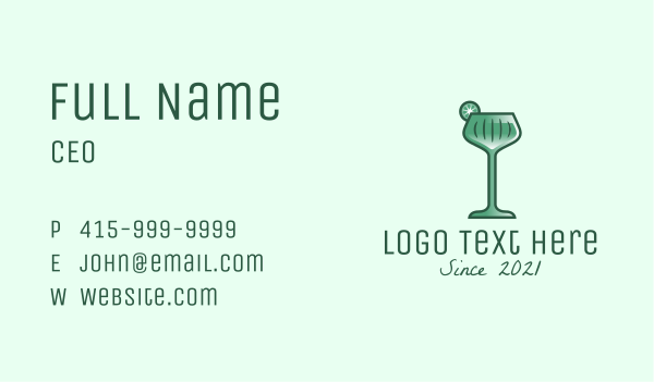 Lime Cocktail Drink  Business Card Design