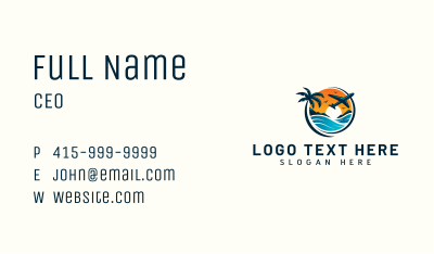 Tourist Airplane Travel Business Card Image Preview