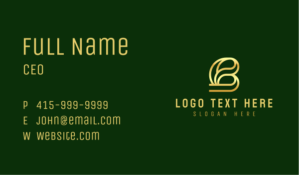 Finance Golden Letter B Business Card Design Image Preview