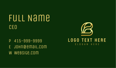 Finance Golden Letter B Business Card Image Preview