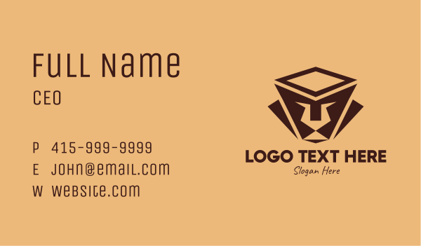 Brown Ethnic Lion Business Card Design Image Preview