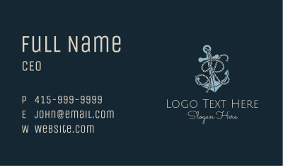 Anchor Rope Letter R Business Card
