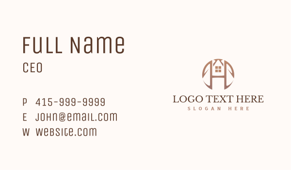 Real Estate Letter H Monogram Business Card Design Image Preview