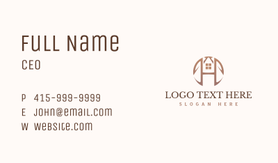 Real Estate Letter H Monogram Business Card Image Preview