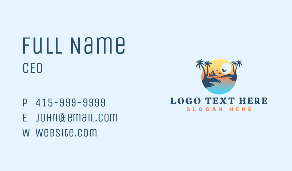 Summer Vacation Island Business Card Design Image Preview