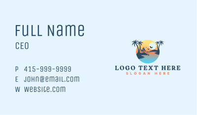 Summer Vacation Island Business Card Image Preview