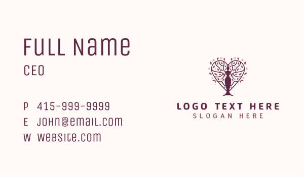 Nature Heart Woman Business Card Design Image Preview
