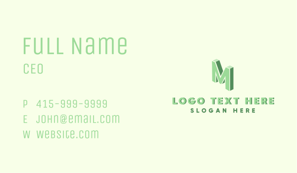 Isometric Letter M Business Card Design Image Preview