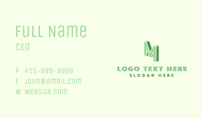 Isometric Letter M Business Card Image Preview