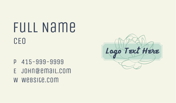 Floral Banner Wordmark Business Card Design Image Preview