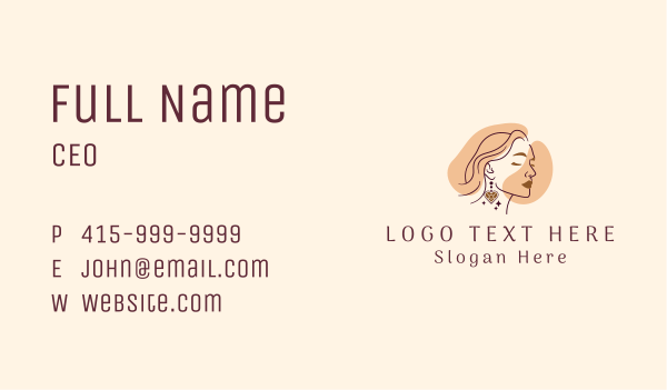 Elegant Beautiful Lady  Business Card Design Image Preview