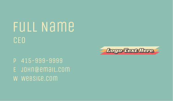 Retro Hipster Wordmark Business Card Design Image Preview