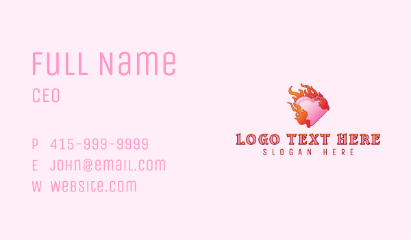 Flame Heart Beauty Business Card Design Image Preview