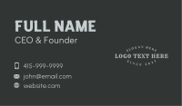 Hipster Business Wordmark Business Card Image Preview