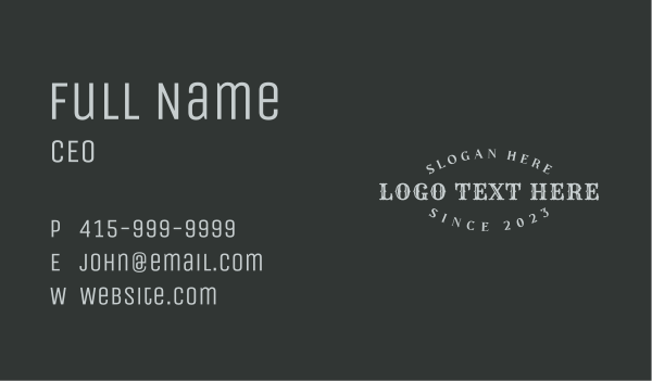 Hipster Business Wordmark Business Card Design Image Preview