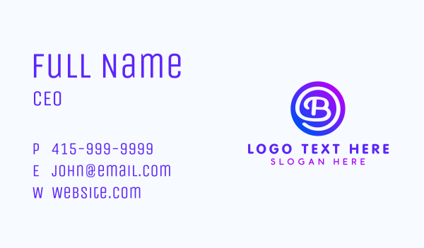 Round Hand Drawn Letter B Business Card Design Image Preview
