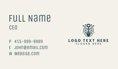 Leaf Landscaping Shovel  Business Card Image Preview