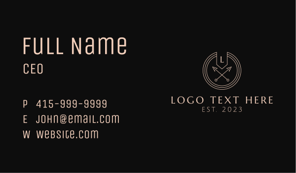 Luxury Hipster Arrow  Business Card Design Image Preview